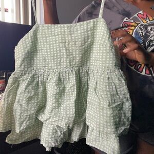 Forever 21 Green Polka Dot Crop Top